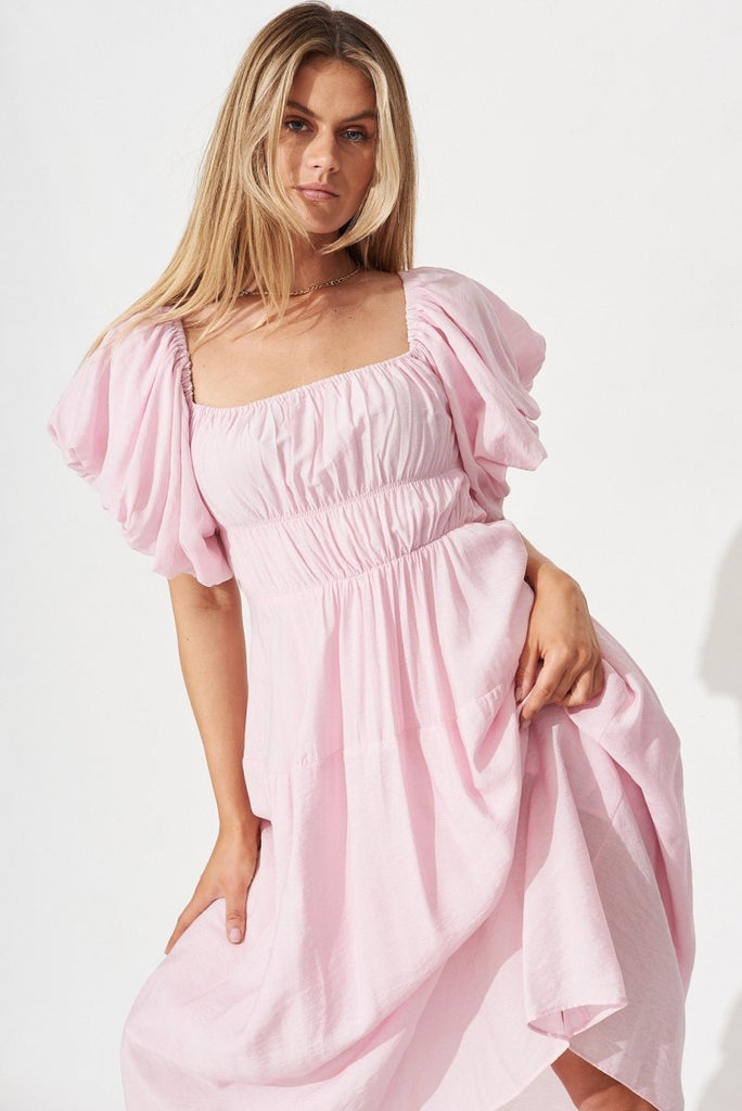 Charlotta Midi Dress In Pink - St Frock (Dev)
