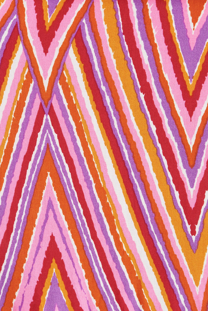 Hayla Maxi Dress In Pink With Purple Geometric - fabric