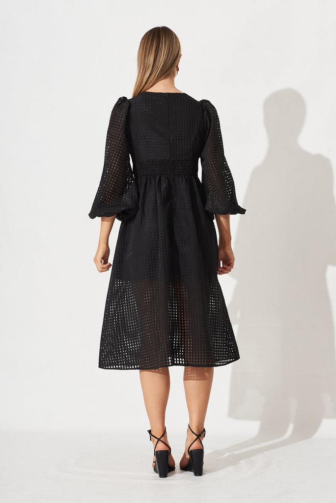 Destine Midi Dress In Black - back