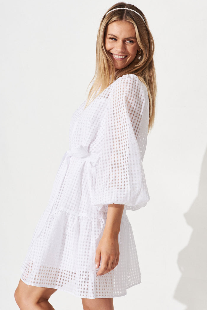 Giulia Shirt Dress In White - side