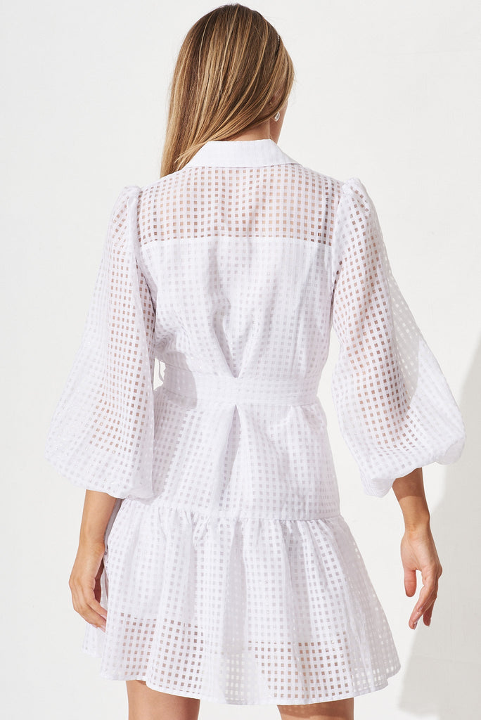 Giulia Shirt Dress In White - back