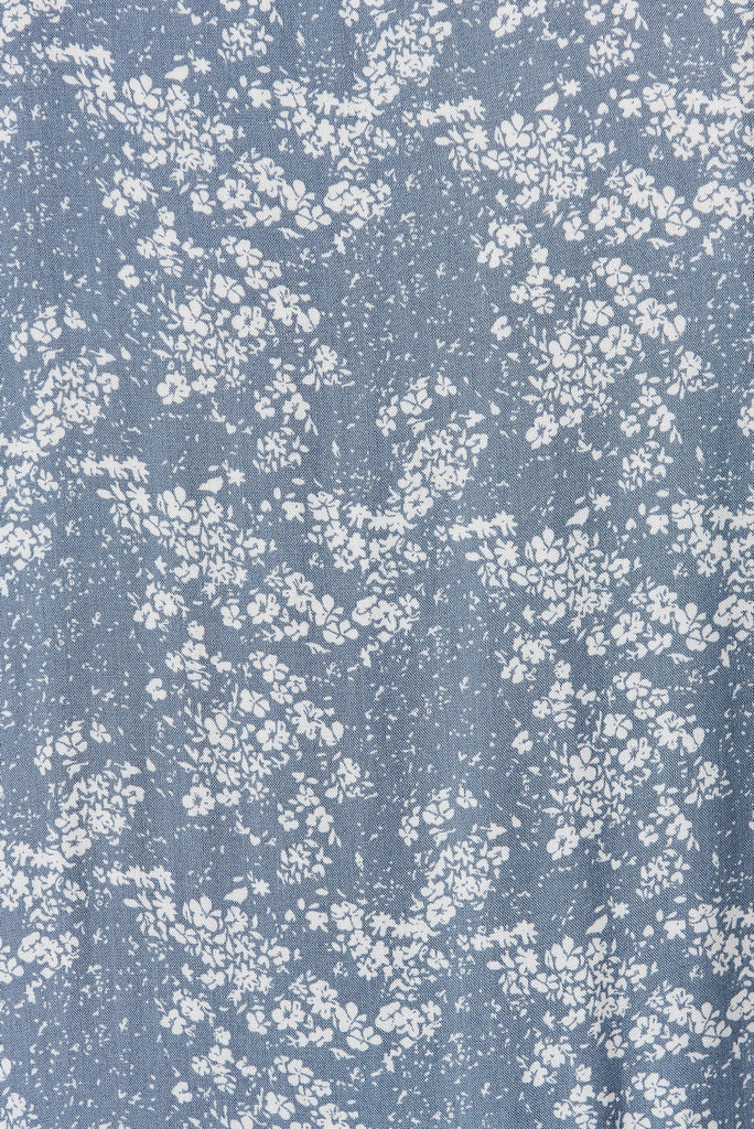 Alvie Smock Dress In Blue With White Print - fabric