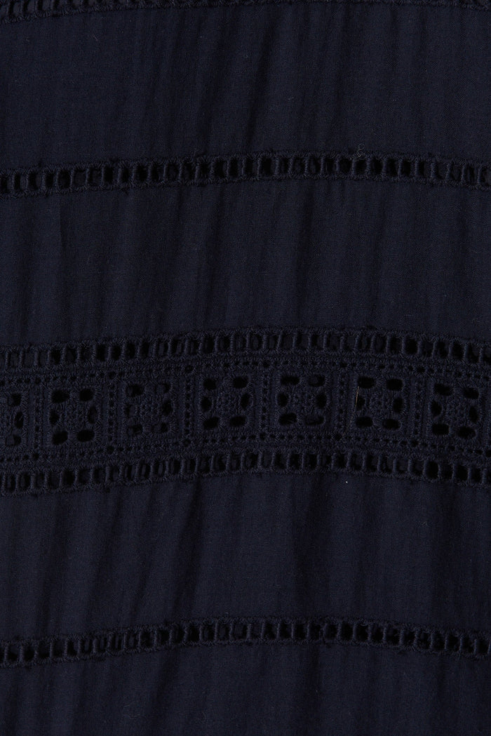 Winda Top in Navy Broderie - fabric