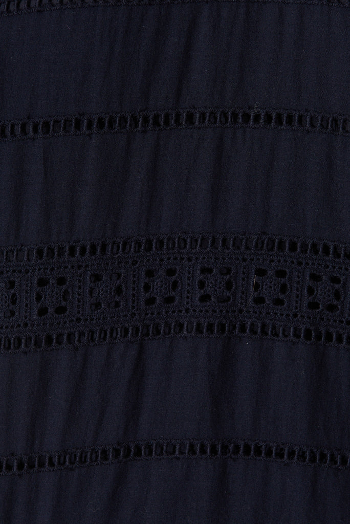 Winda Top in Navy Broderie - fabric