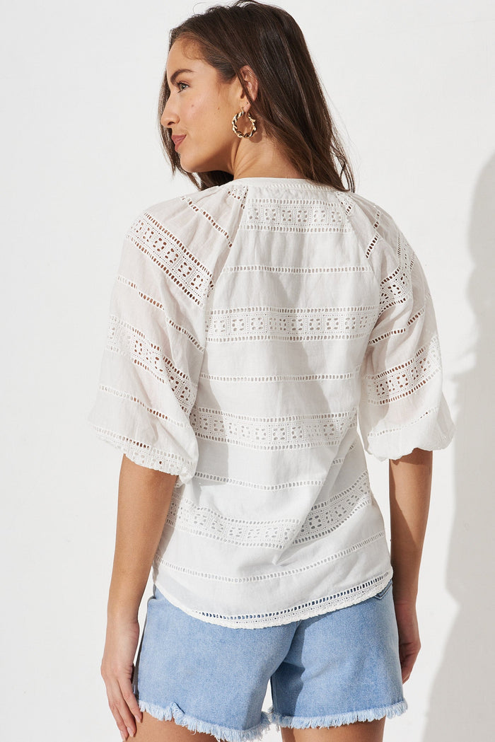 Winda Top in White Broderie - back
