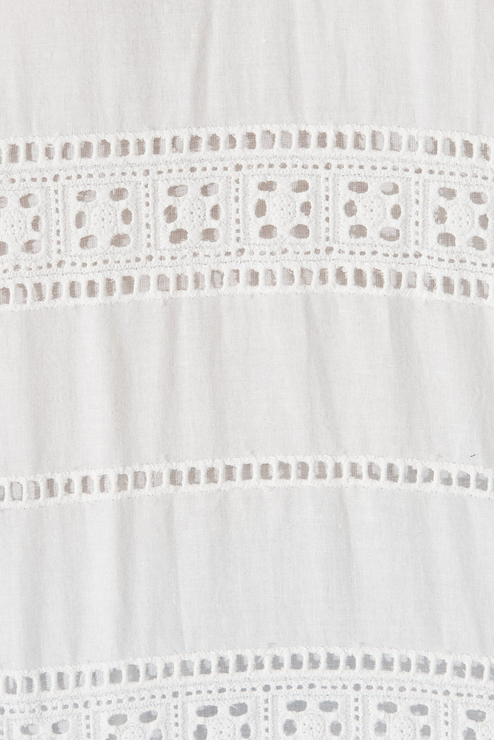 Winda Top in White Broderie - fabric