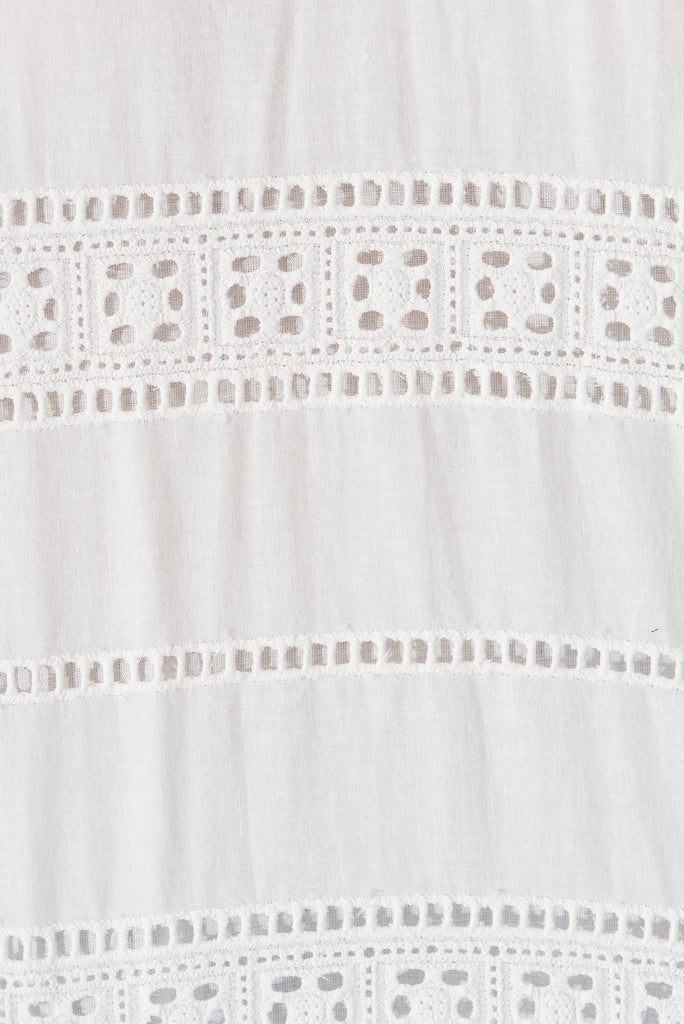 Winda Top in White Broderie - fabric