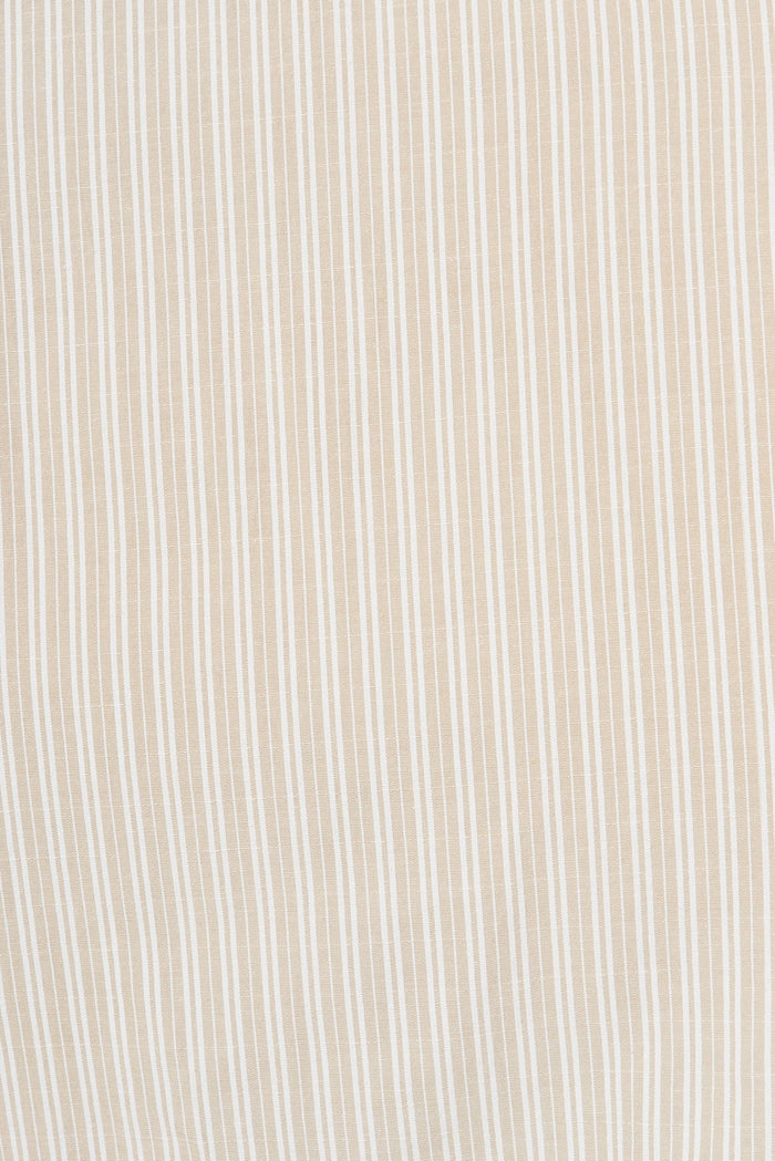 Jordane Midi Dress In Oatmeal With White Stripe - fabric