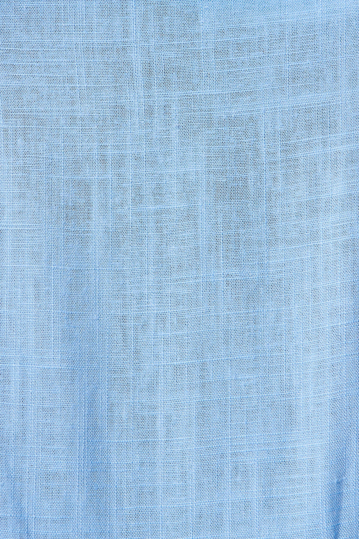 Della Midi Dress In Blue Linen Blend - fabric