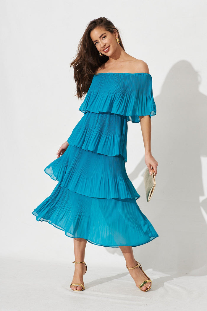 Scarlet Dress In Teal - full length