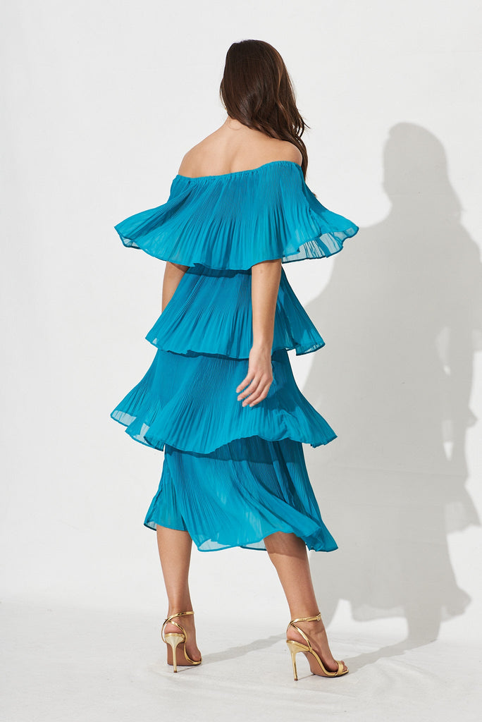 Scarlet Dress In Teal - back