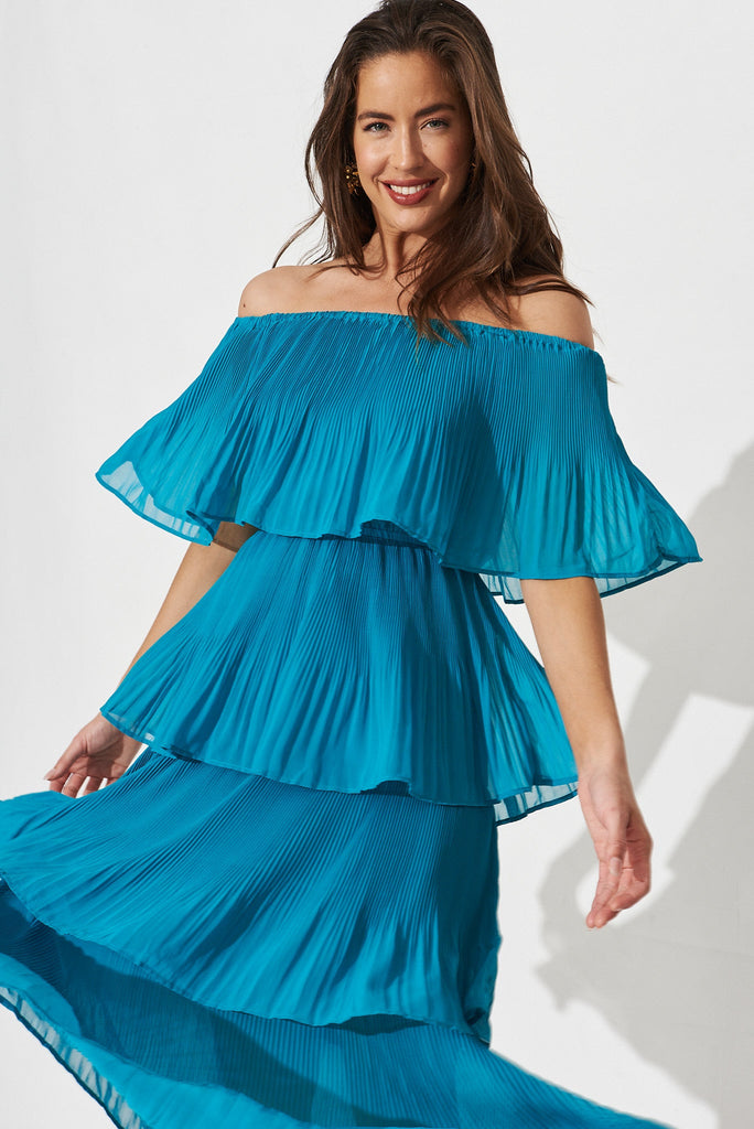 Scarlet Dress In Teal - front