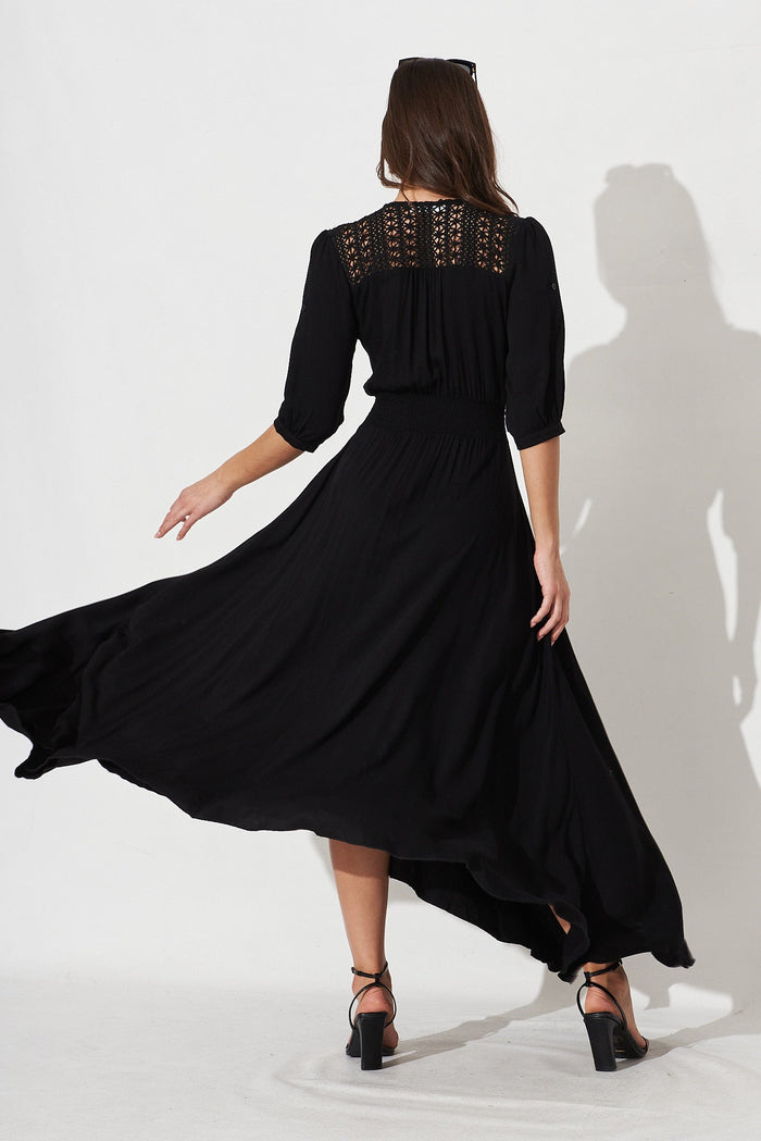 Selena Maxi Dress In Black - back