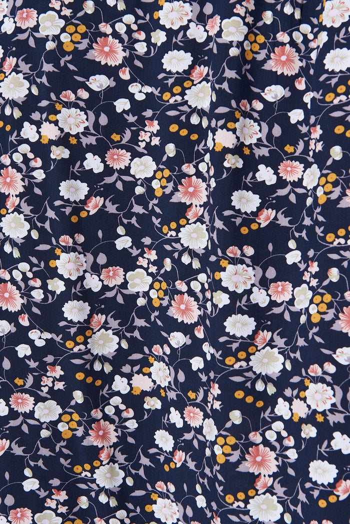 Patsy Skirt In Navy Ditsy Floral - fabric