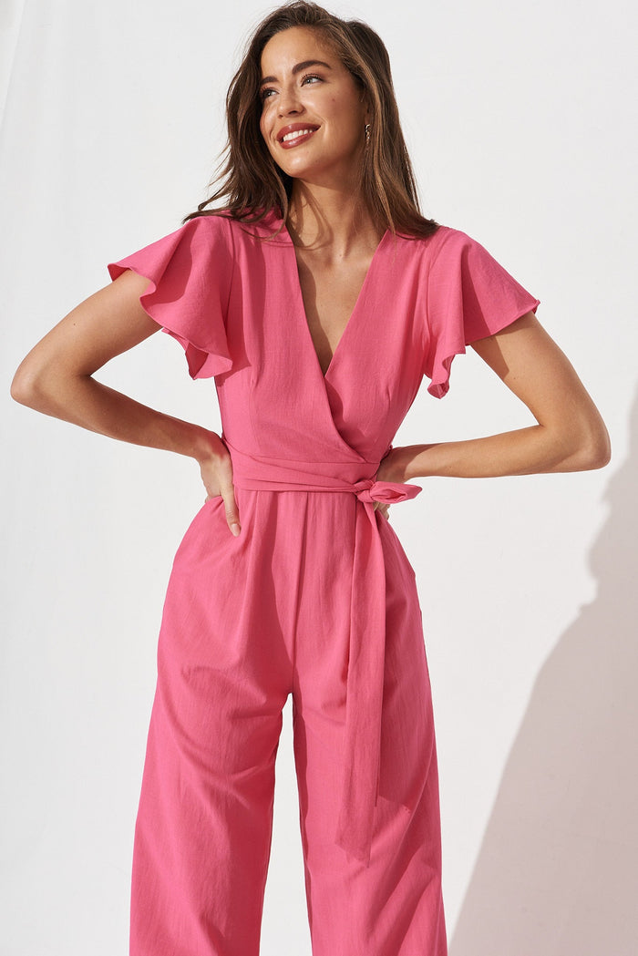 Jordane Jumpsuit In Pink - front