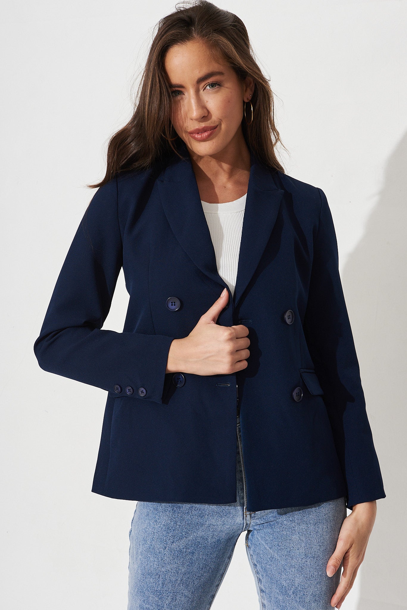 Kalia Blazer In Navy - front