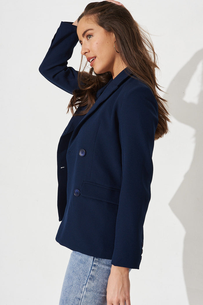 Kalia Blazer In Navy - side
