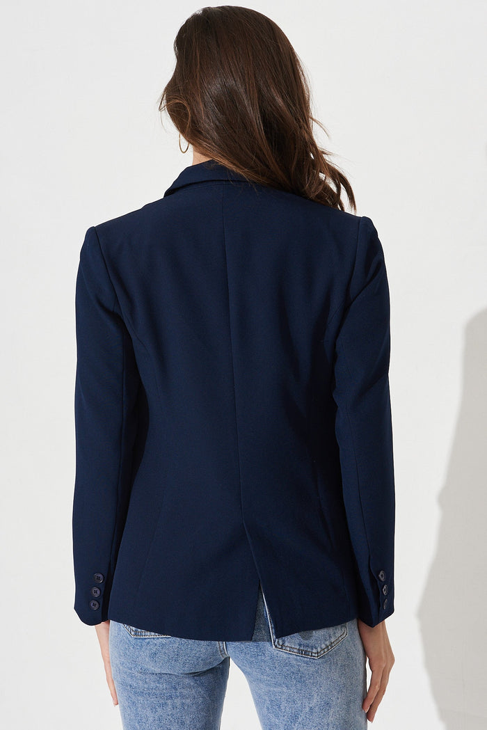 Kalia Blazer In Navy - back