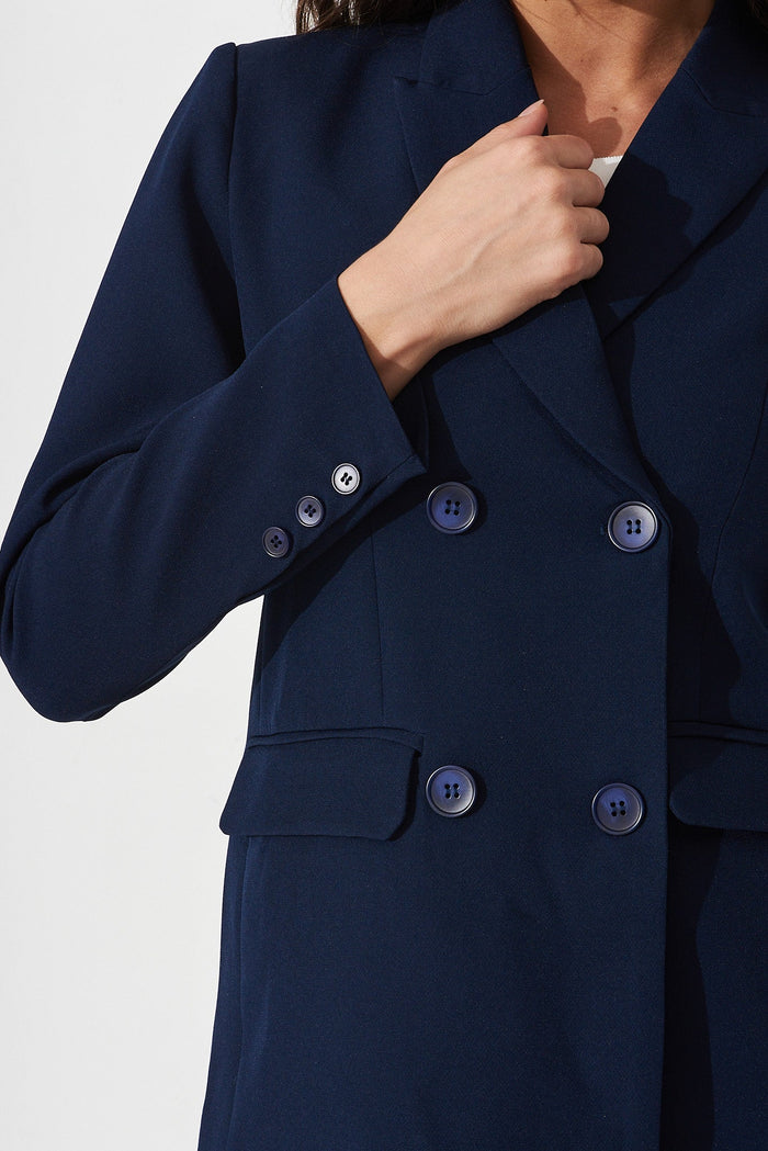 Kalia Blazer In Navy - detail