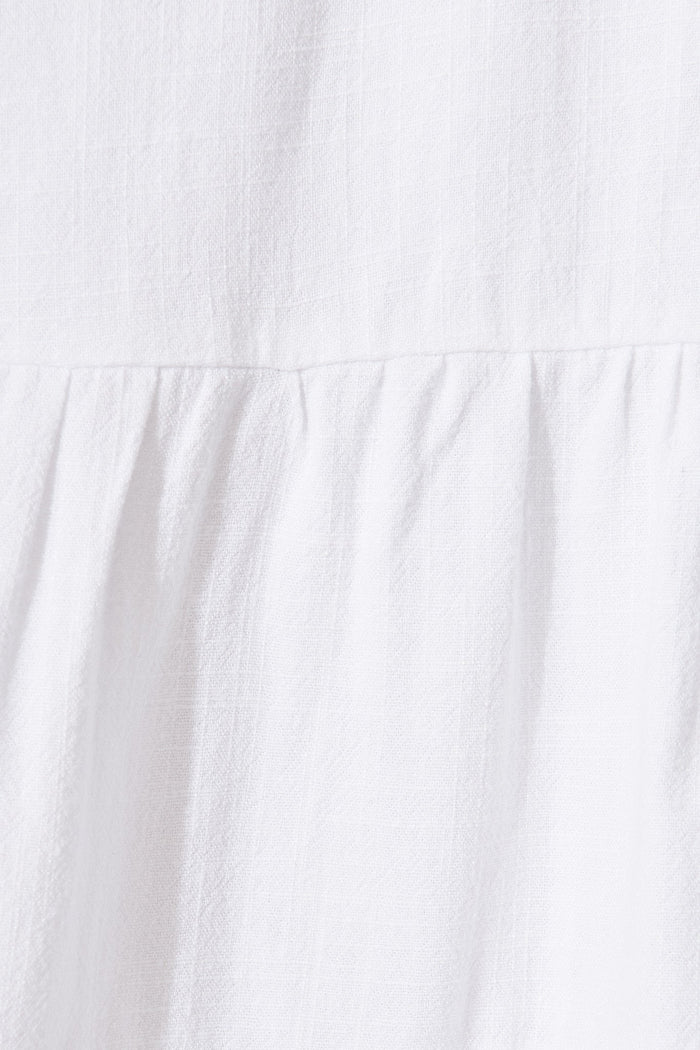 Nyra Dress In White Linen - fabric