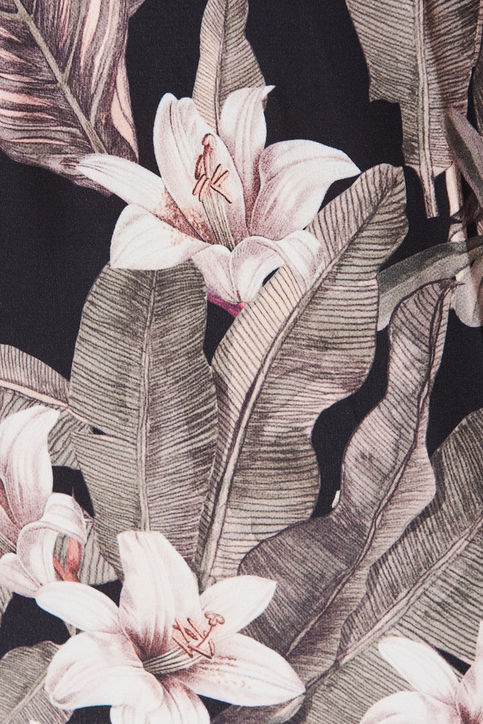 Sublime Top In Black Tropical Floral - fabric