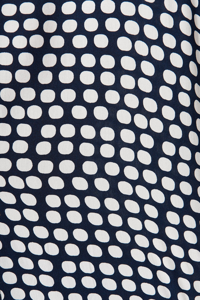 Bria Top In Navy With White Spot - fabric