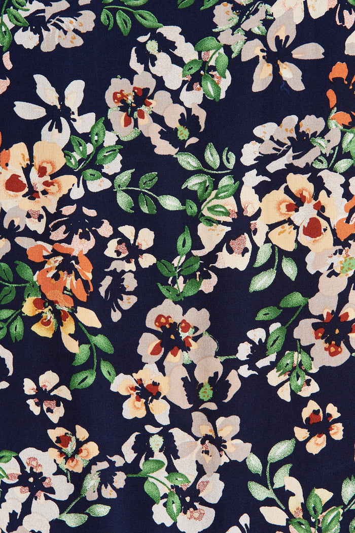 Mirya Midi Skirt In Navy With Multi Floral - fabric