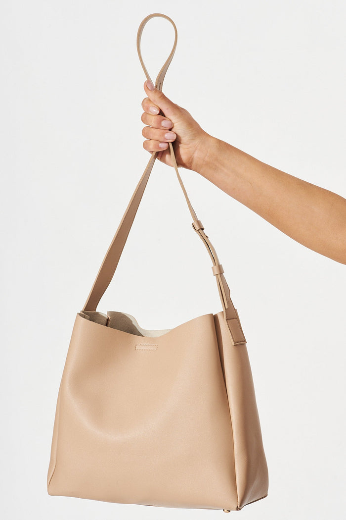 August + Delilah Betiana Shoulder Bag In Light Brown - front