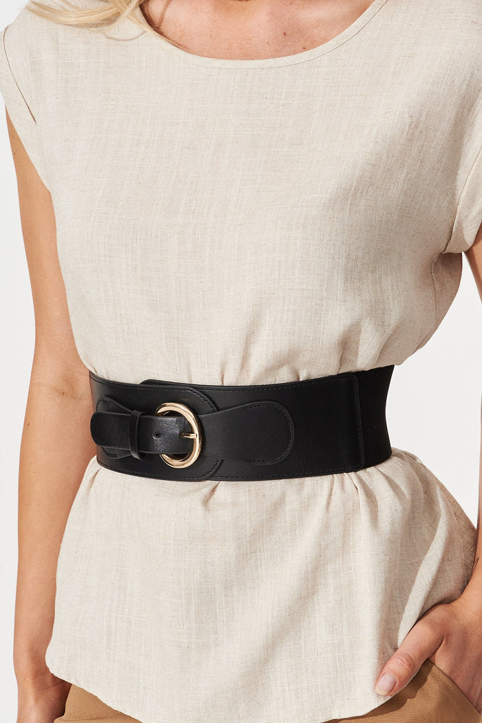 August + Delilah Rachely Belt In Black - front