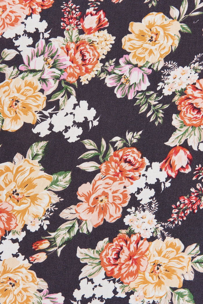 Leisha Midi Dress In Black Floral - fabric