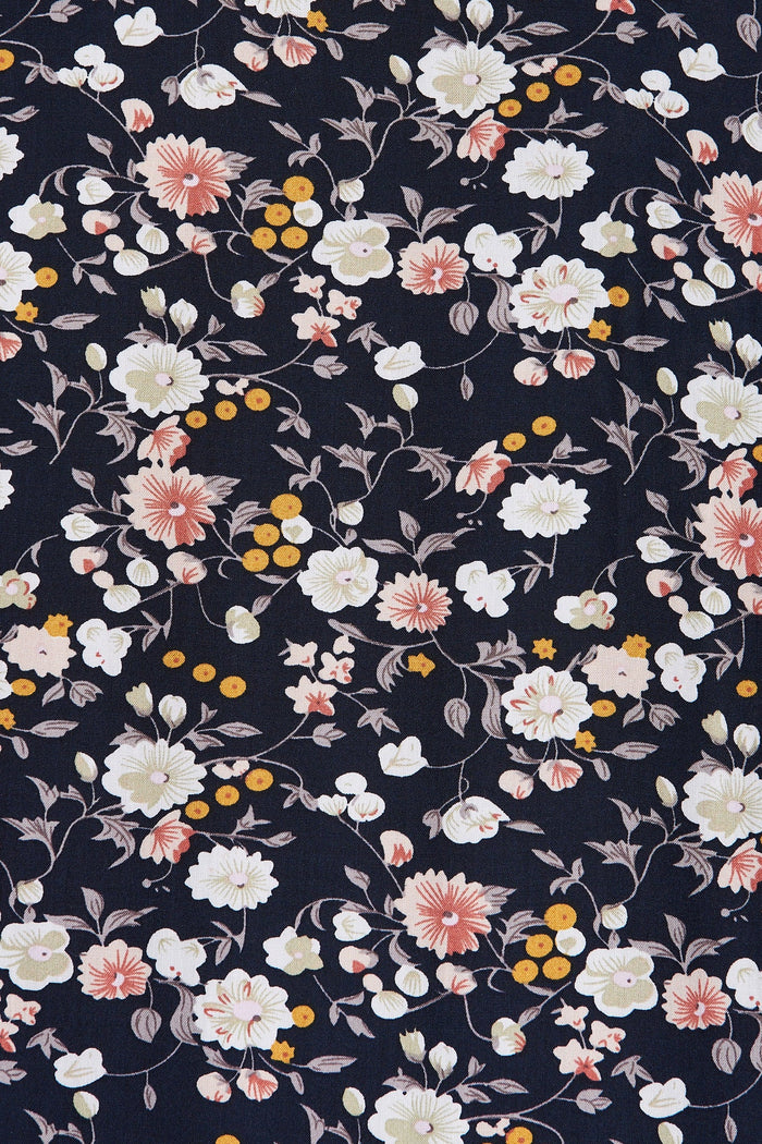 Mariachi Dress In Navy Ditsy Floral - fabric