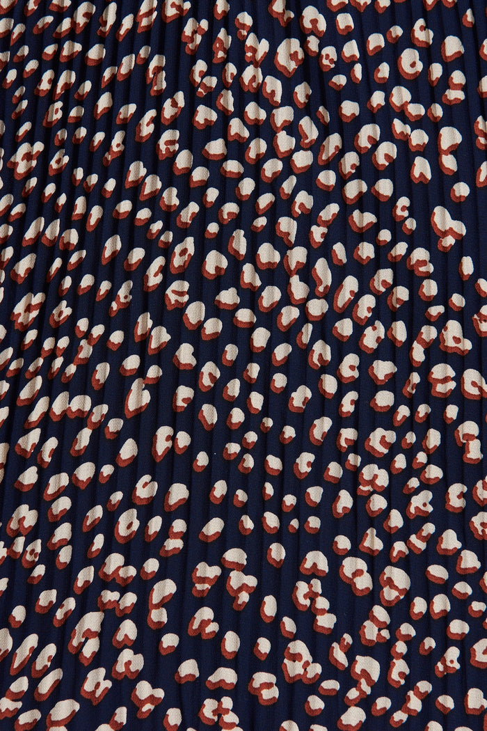 Katie Top In Navy With Rust Speckle - fabric