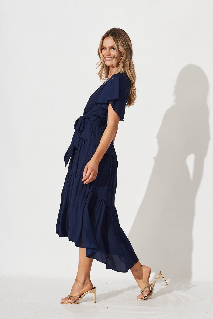 Jasmine Maxi Dress In Navy - side