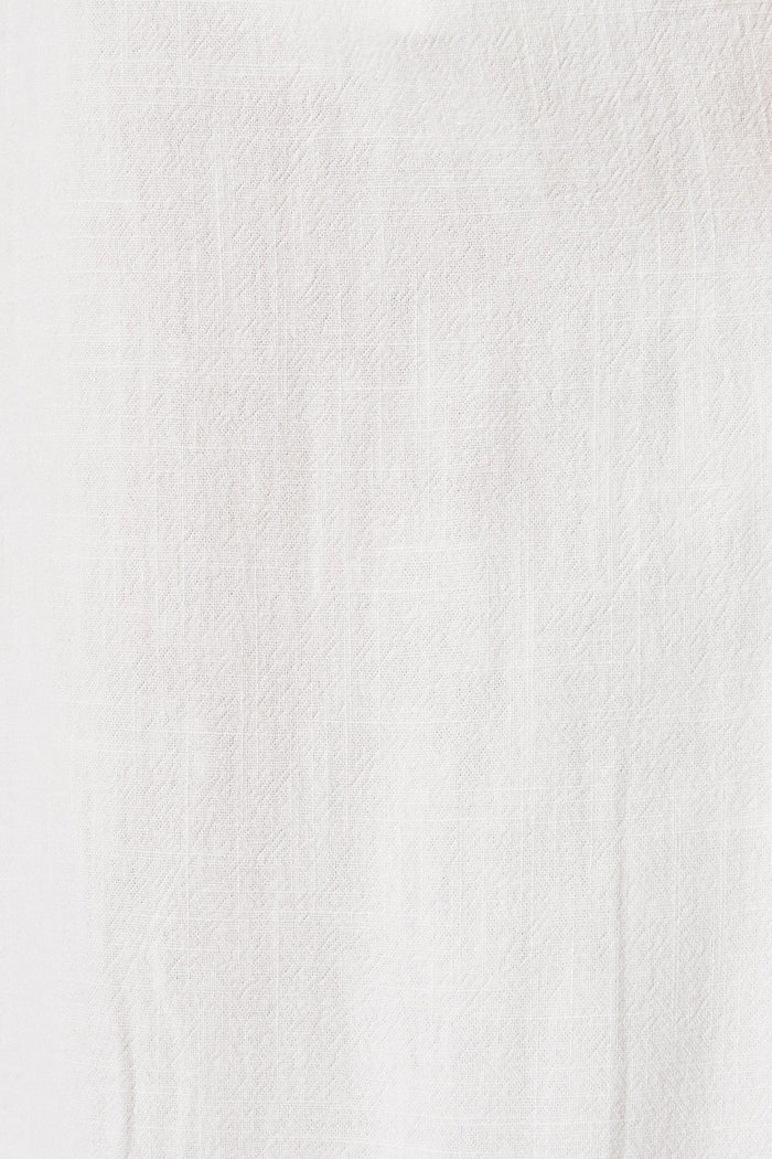 Amelia Pants In White Linen Blend - fabric