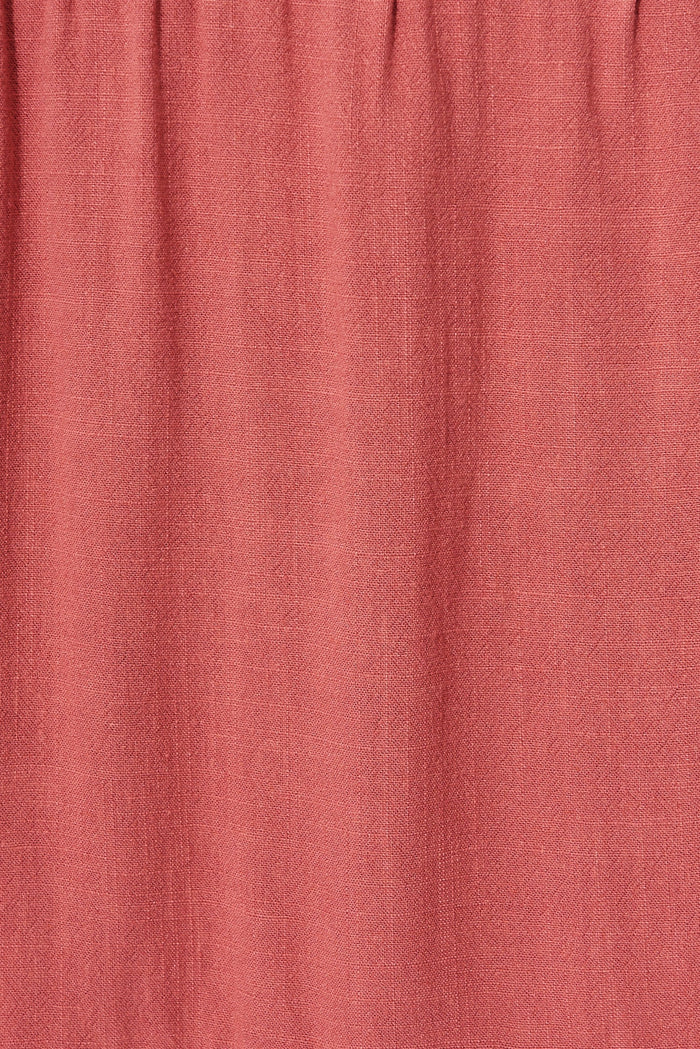 Karie Midi Dress In Dusty Rose Linen Blend - fabric