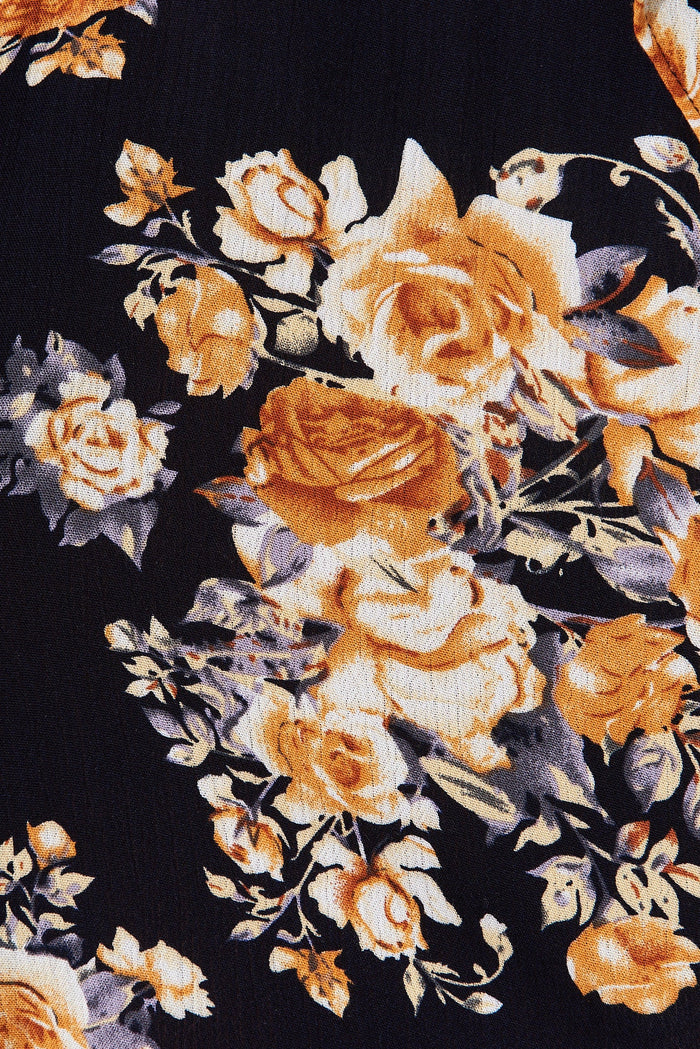 Nori Dress in Navy with Orange Floral - fabric