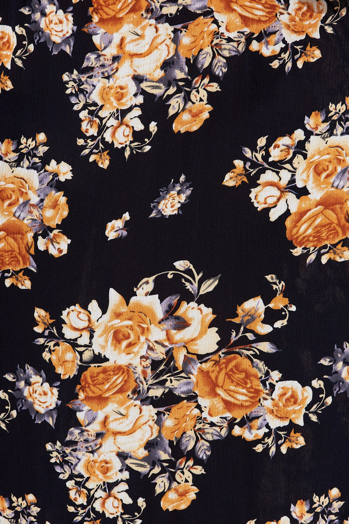 Aviva Midi Dress In Navy With Orange Floral - St Frock (Dev)