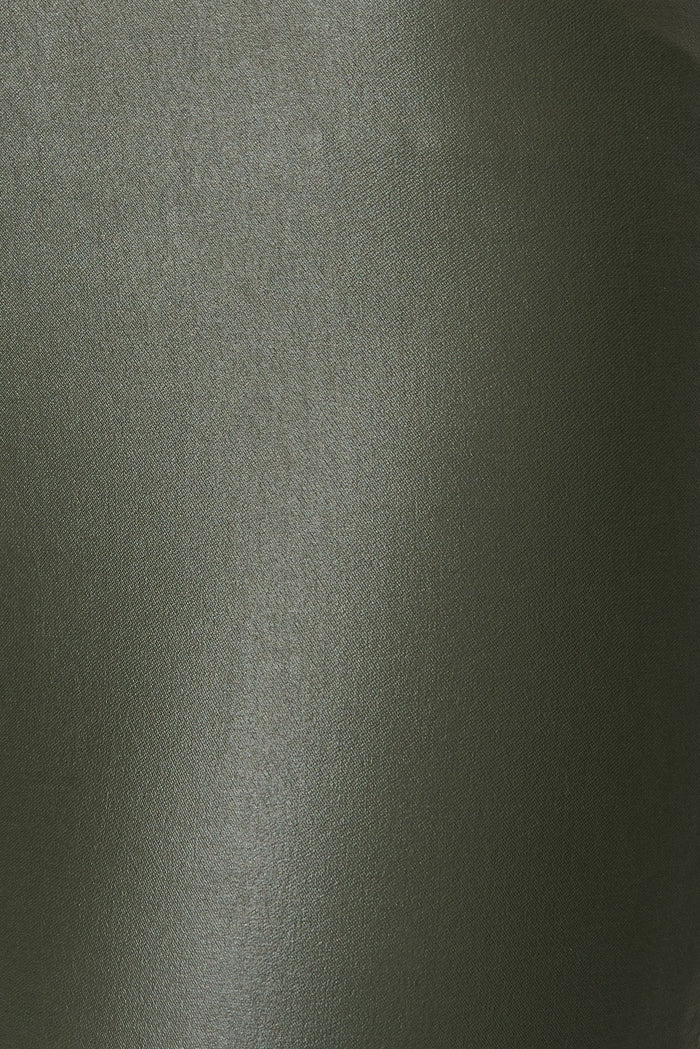 Merley Skinny Pants In Olive Leatherette - fabric