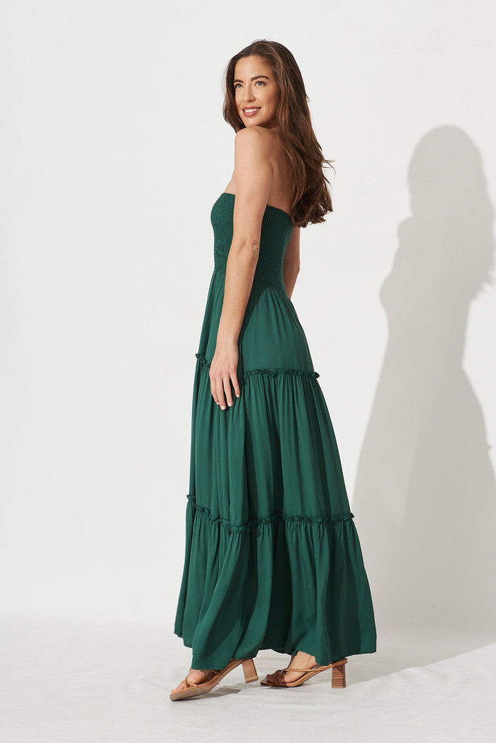 Desert Dream Maxi Dress In Emerald - side