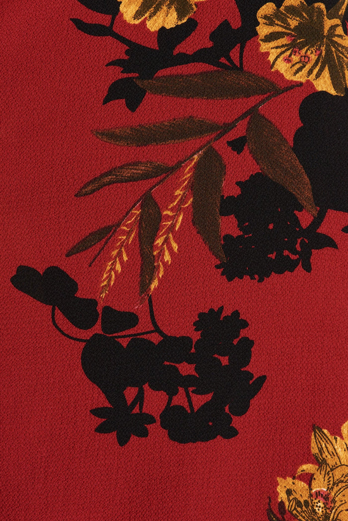 Laylah Skirt In Red With Black Floral - fabric