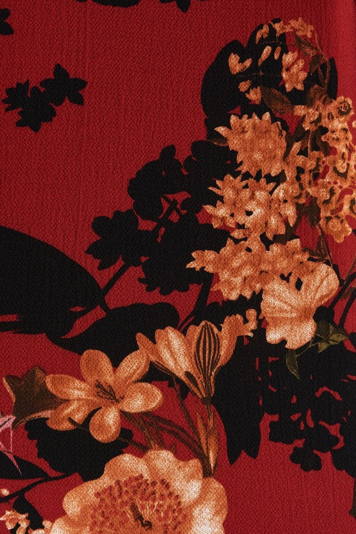 Catania Shift Dress In Red With Black Floral - St Frock (Dev)