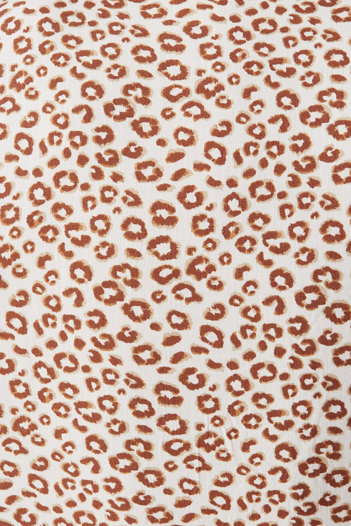 Norellie Dress In White With Leopard Print - fabric