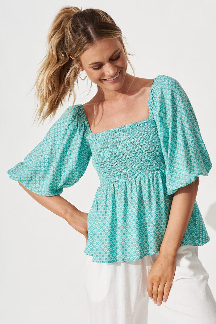 Andie Top In Green With Green Tile - St Frock (Dev)