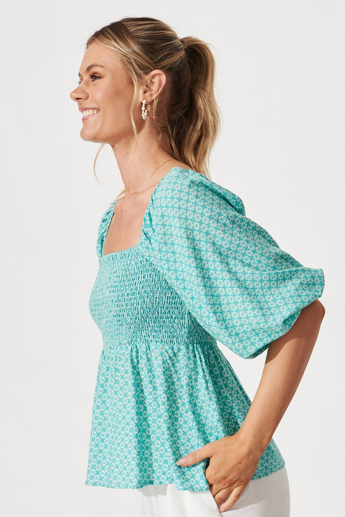 Andie Top In Green With Green Tile - St Frock (Dev)