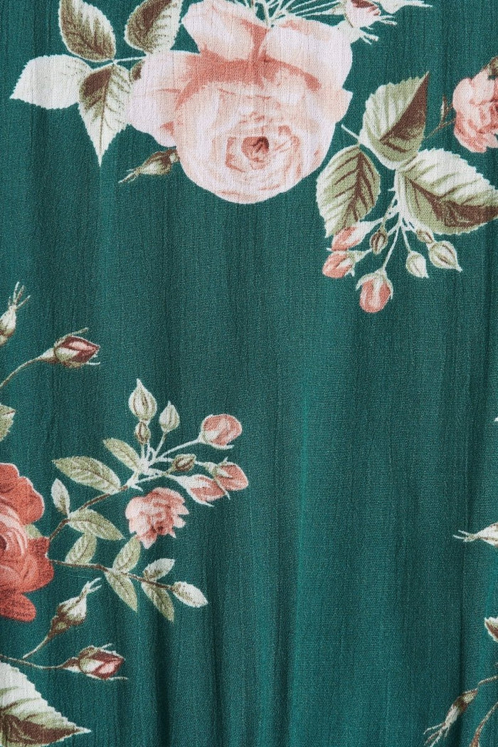 Bowie Maxi Skirt In Teal And Coral Floral - St Frock (Dev)