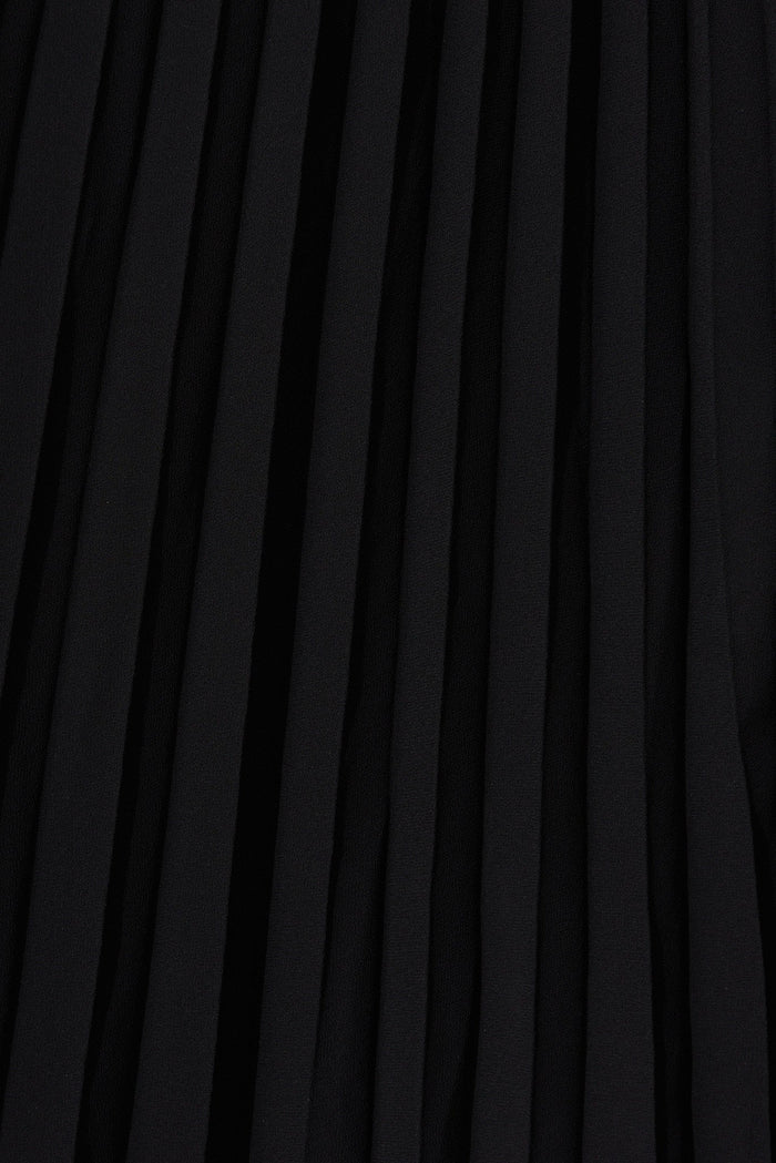 Keshi Midi Shirt Dress In Black - fabric