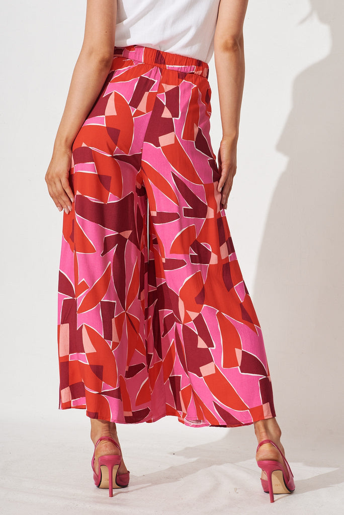 Rhea Pant In Pink Geometric - back