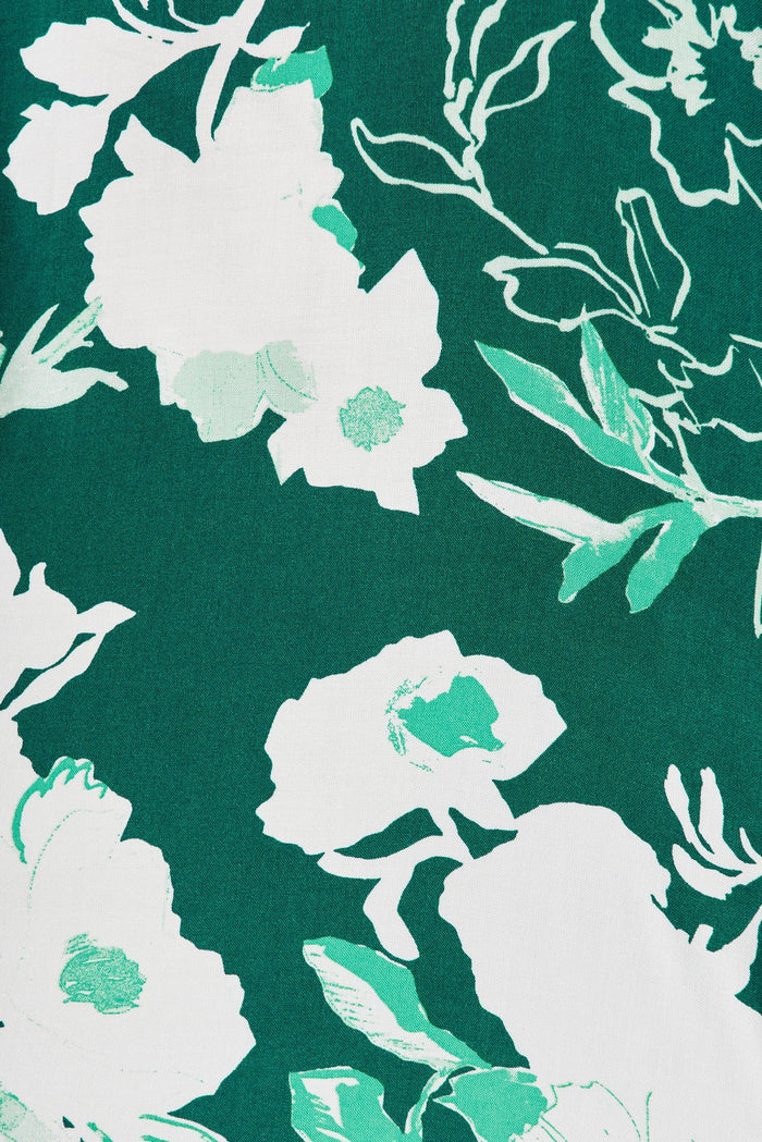 Verna Top In Teal Floral - fabric