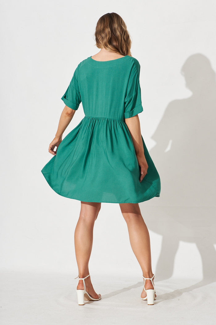 Miren Smock Dress In Teal - back