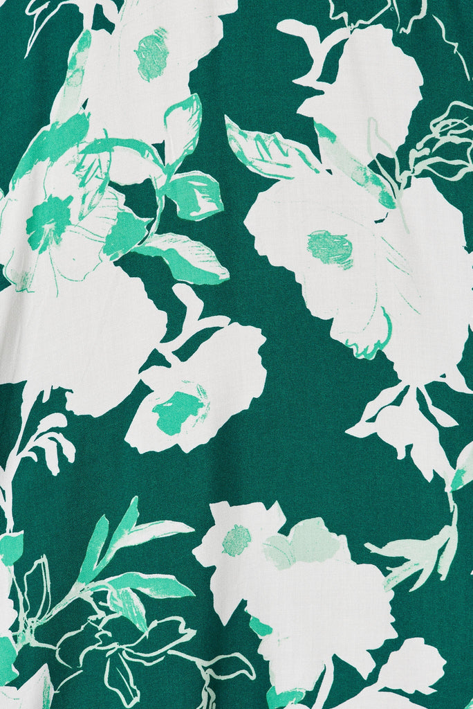 Skylar Dress in Teal Floral - fabric